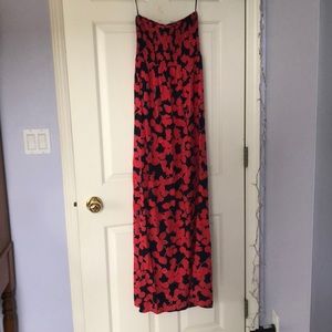 Gap red and navy maxi dress